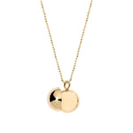 halo ball locket necklace in 18k gold