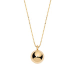 halo ball locket necklace in 18k gold
