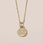 mini diamond arch locket necklace in 18k gold