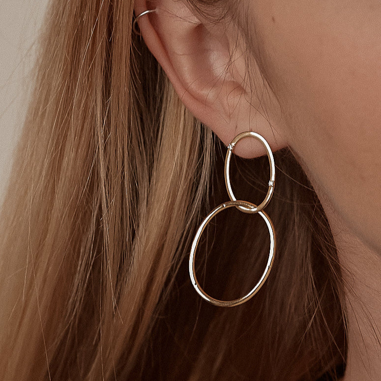 Diamond 'Oh!' Earrings in 18k Yellow Gold