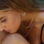 Green Garnet 'Club' Earrings in 18k Gold