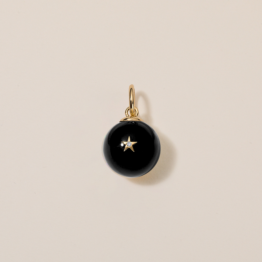 Morning Star Charm | Black Agate