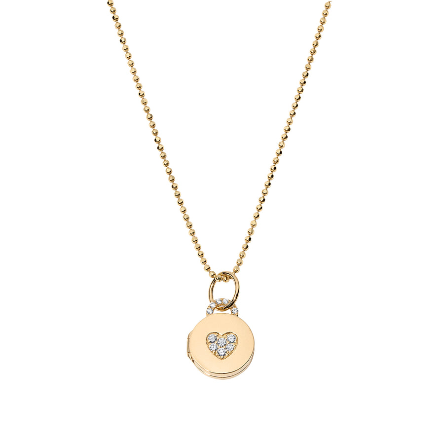 Mini 'Sweetheart' Diamond Pavé Locket in 18k Gold