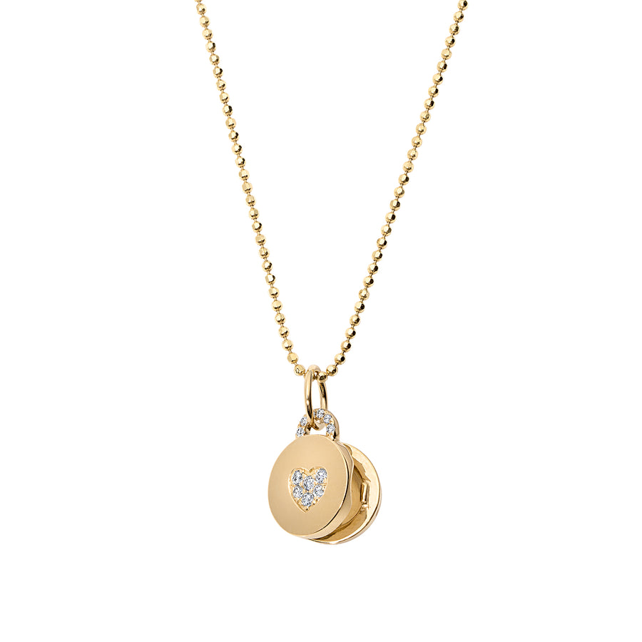 Mini 'Sweetheart' Diamond Pavé Locket Necklace in 18k Gold – Devon ...