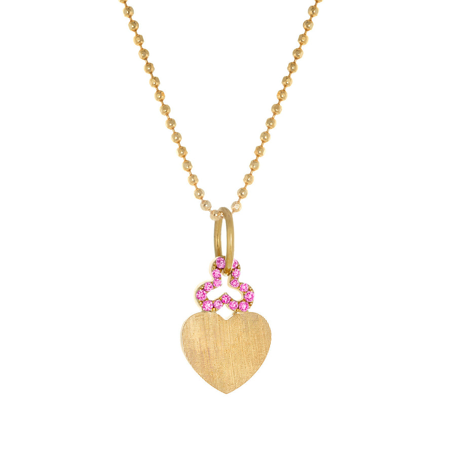 Mini Pink Sapphire 'Heart' Charm in 18k Gold | Florentine