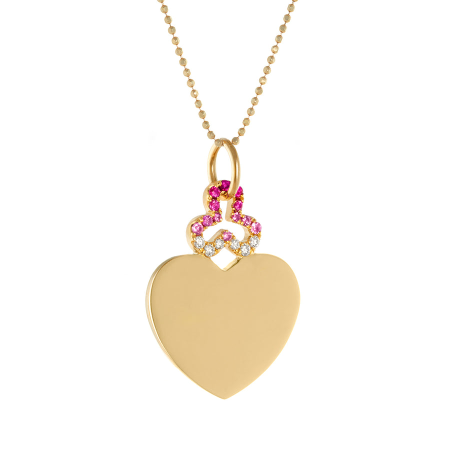 Pink Ombre Heart Charm in 18K Gold | Shiny