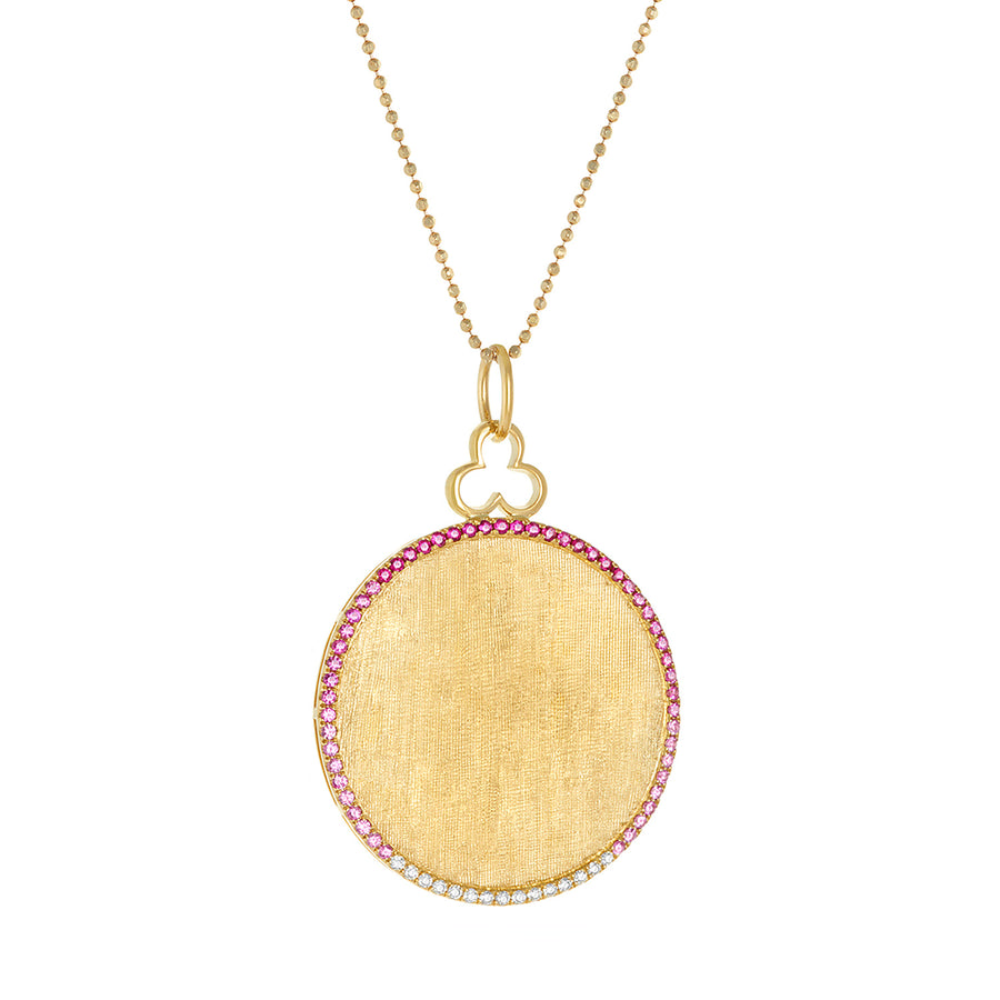 Deluxe Disc Charm | Pink Ombré Sapphires