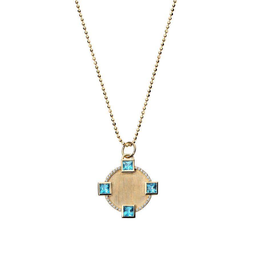 Blue Topaz 'Club' Charm Pendant