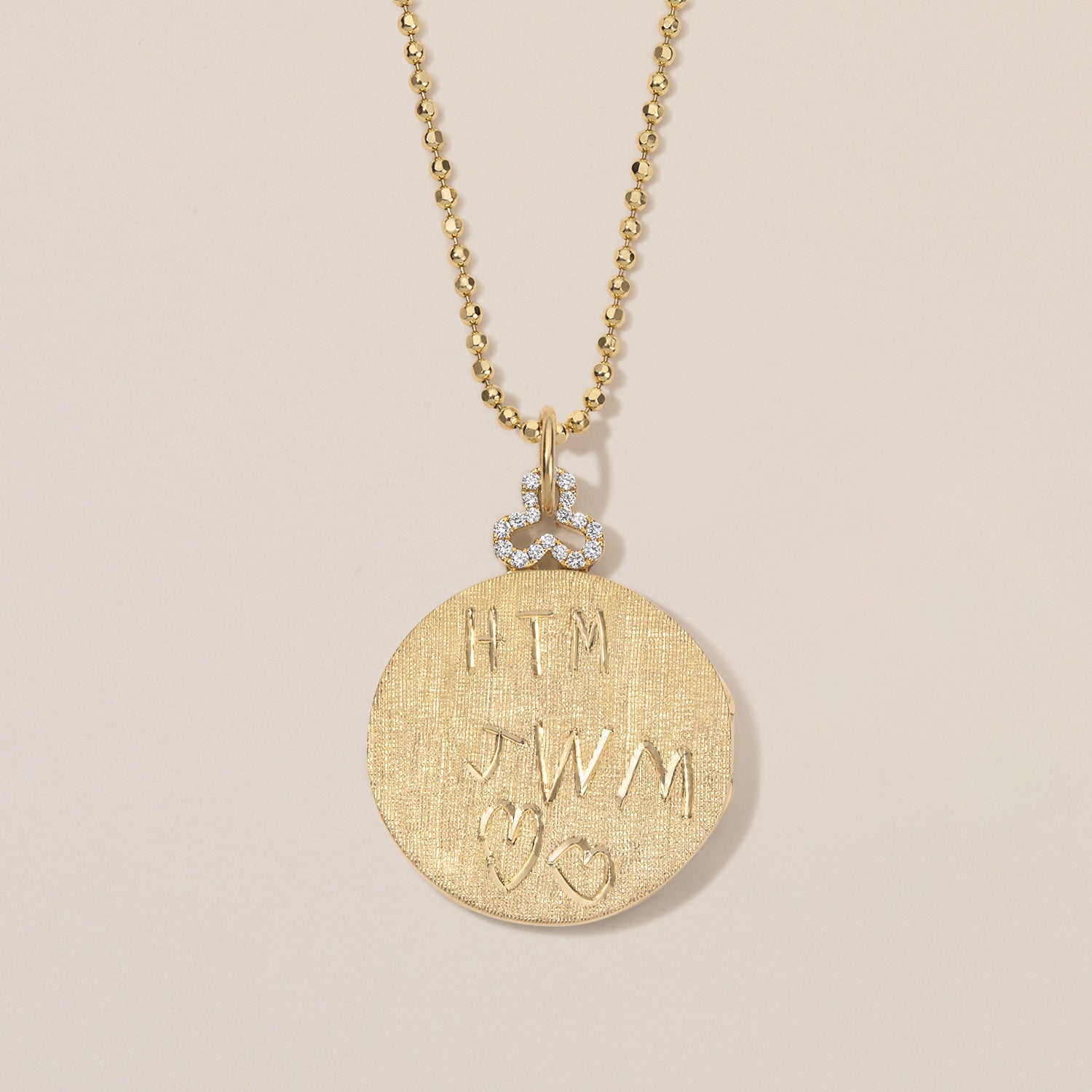 18k gold locket necklace with custom engraving