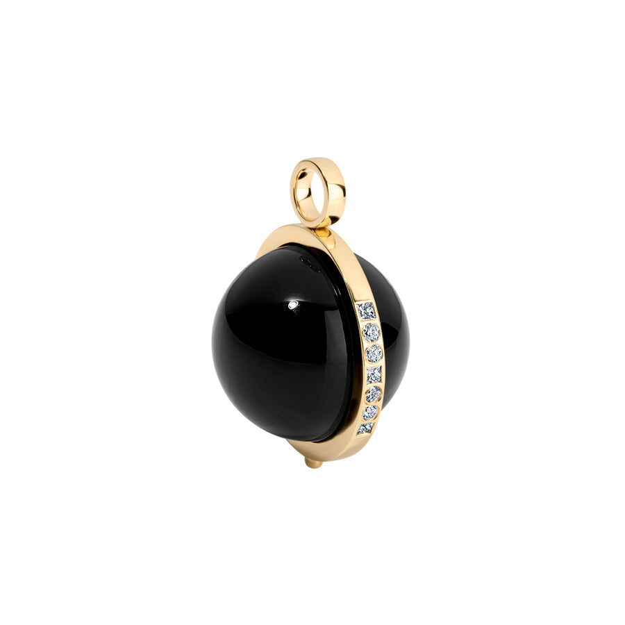 Black Agate Deluxe 'Cosmic Spinner' Ball Charm