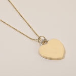 18k gold heart locket necklace with diamond arch