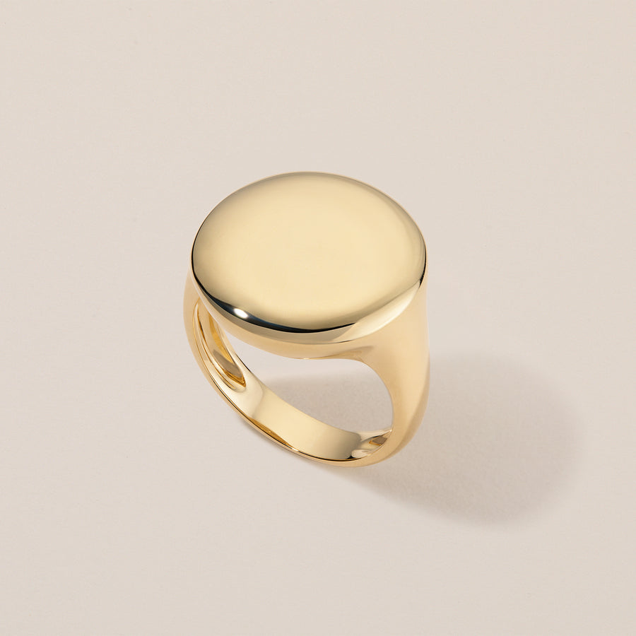 'Halo' Solid Gold Signet Ring