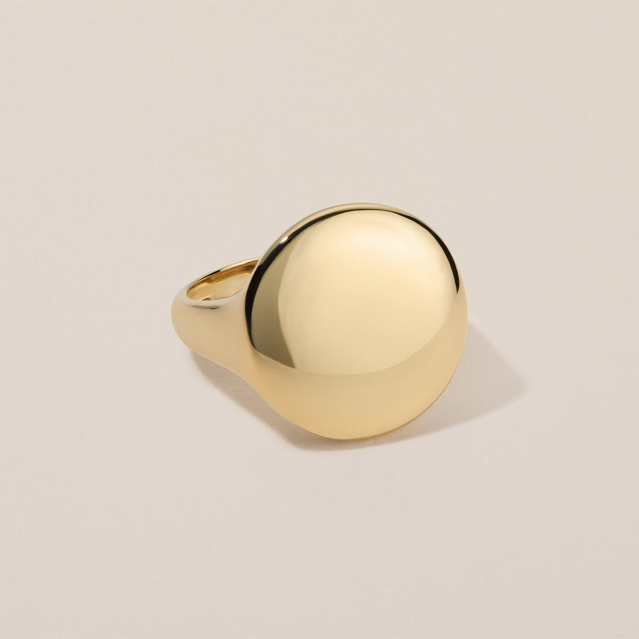 'Halo' Solid Gold Signet Ring