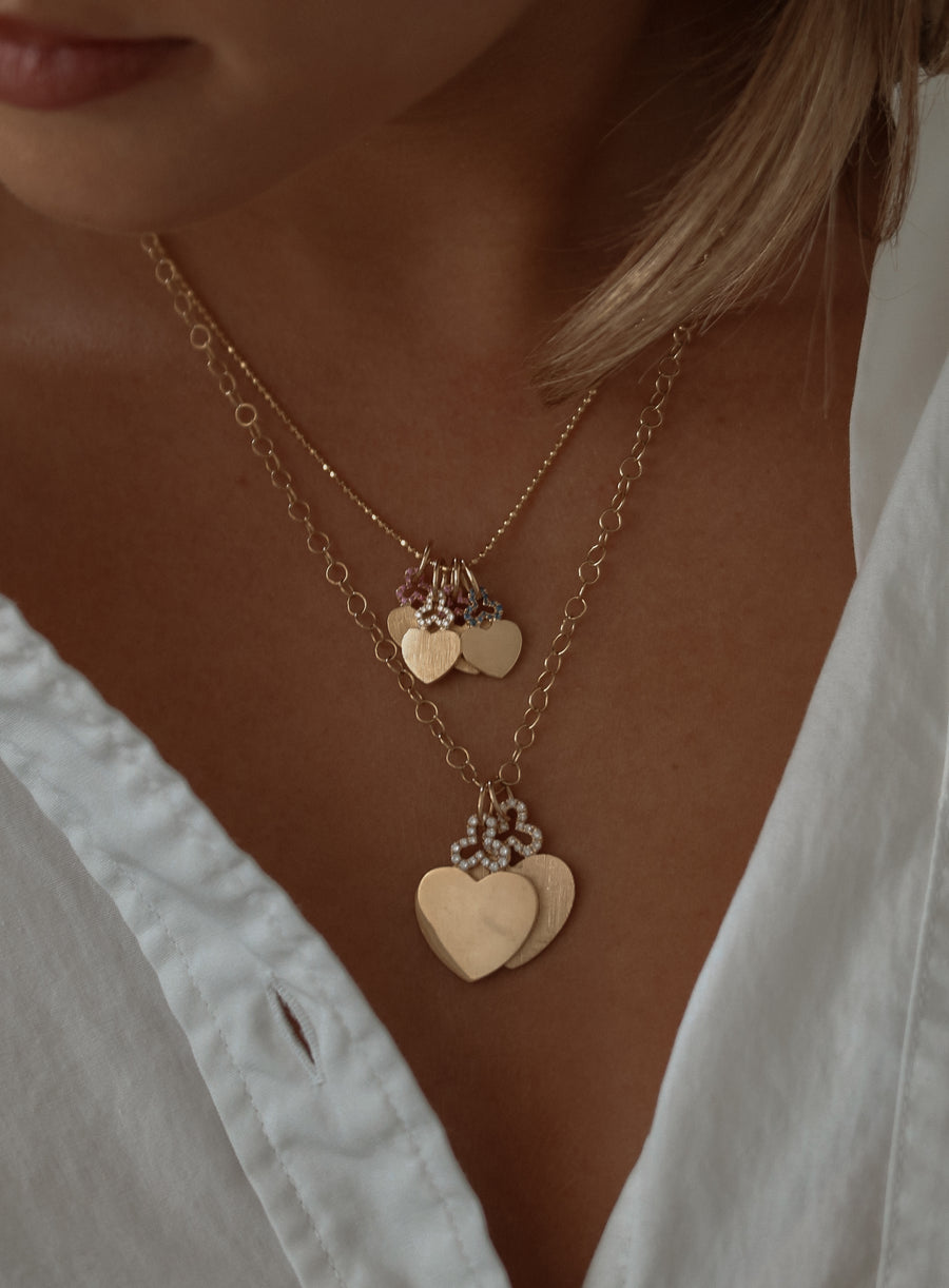 Diamond Heart Charm in 18k Gold | Shiny