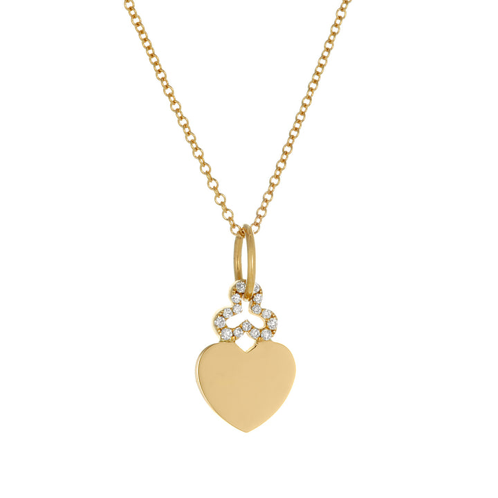 Mini Diamond 'Heart' Charm Pendant in 18k Gold 