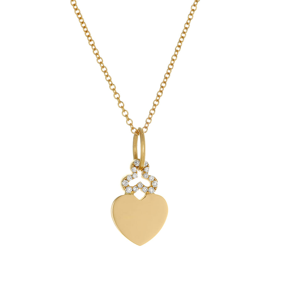 Mini Diamond 'Heart' Charm in 18k Gold | Shiny