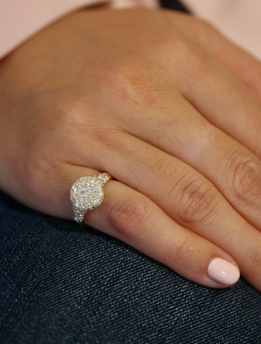 Diamond Sugar Pinky Signet Ring