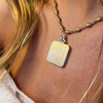 diamond florentine pillow locket necklace in 18k gold with diamond monogram engraving