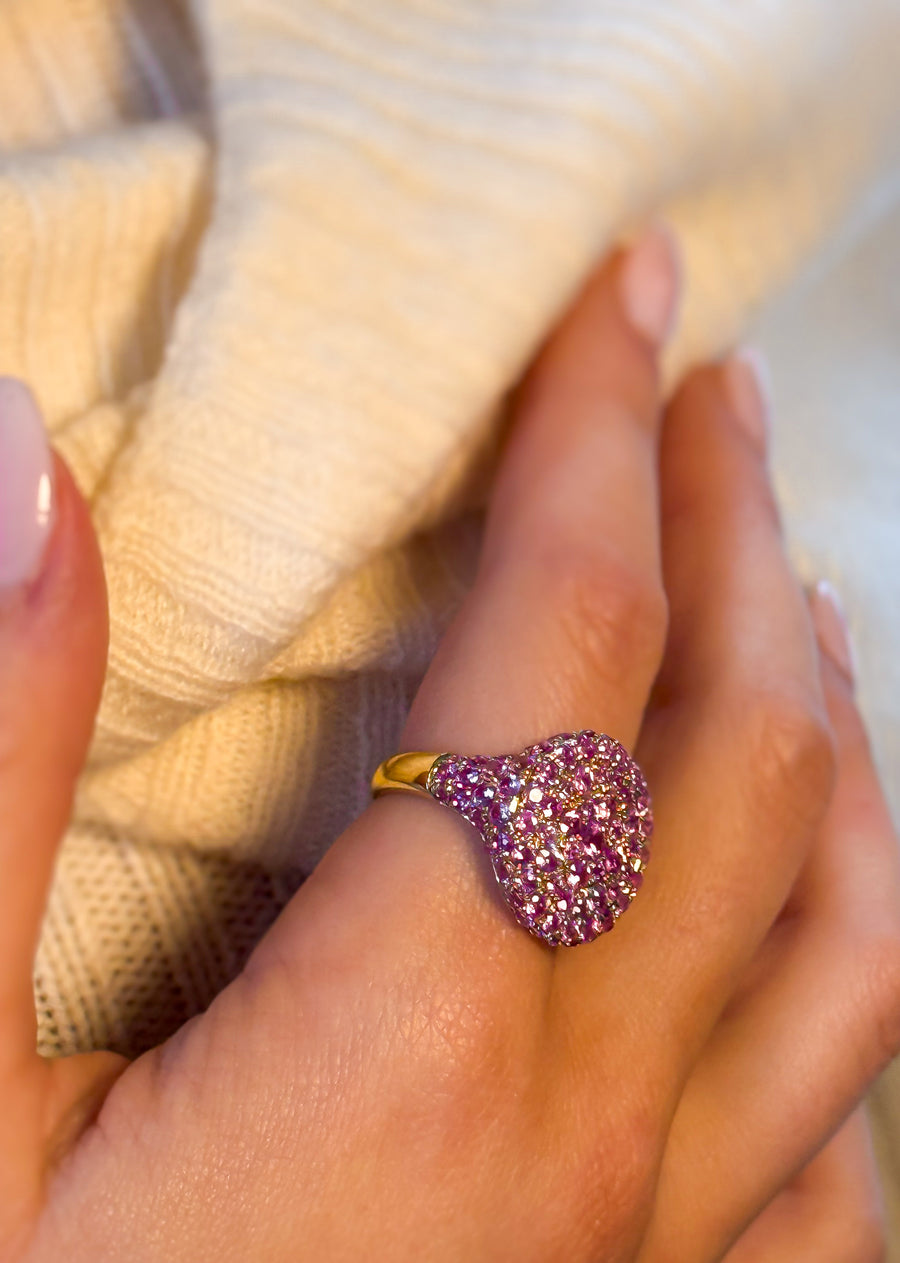 'Sugar Mamma' Signet Ring | Pink Sapphires