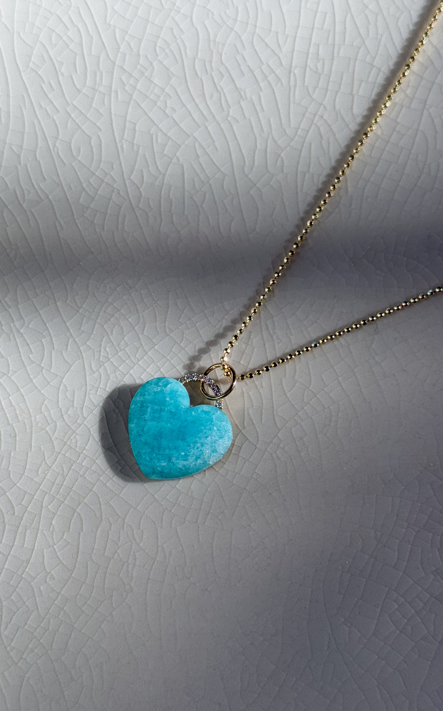 'Rock Solid' Heart Charm | Amazonite