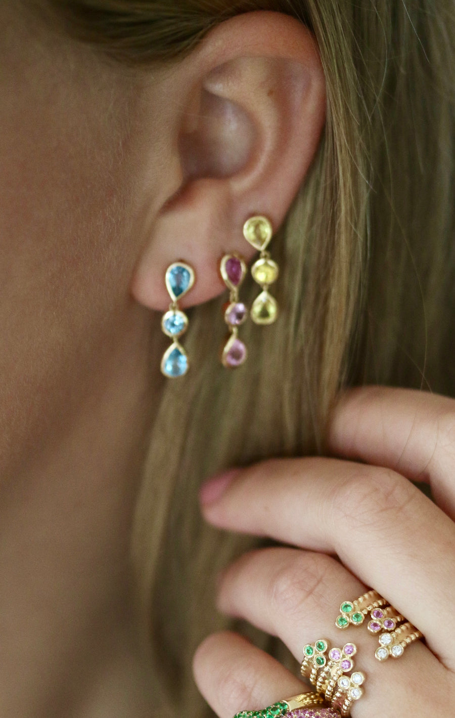 Pink Sapphire Classic 'Raindrop' Earrings in 18k Gold