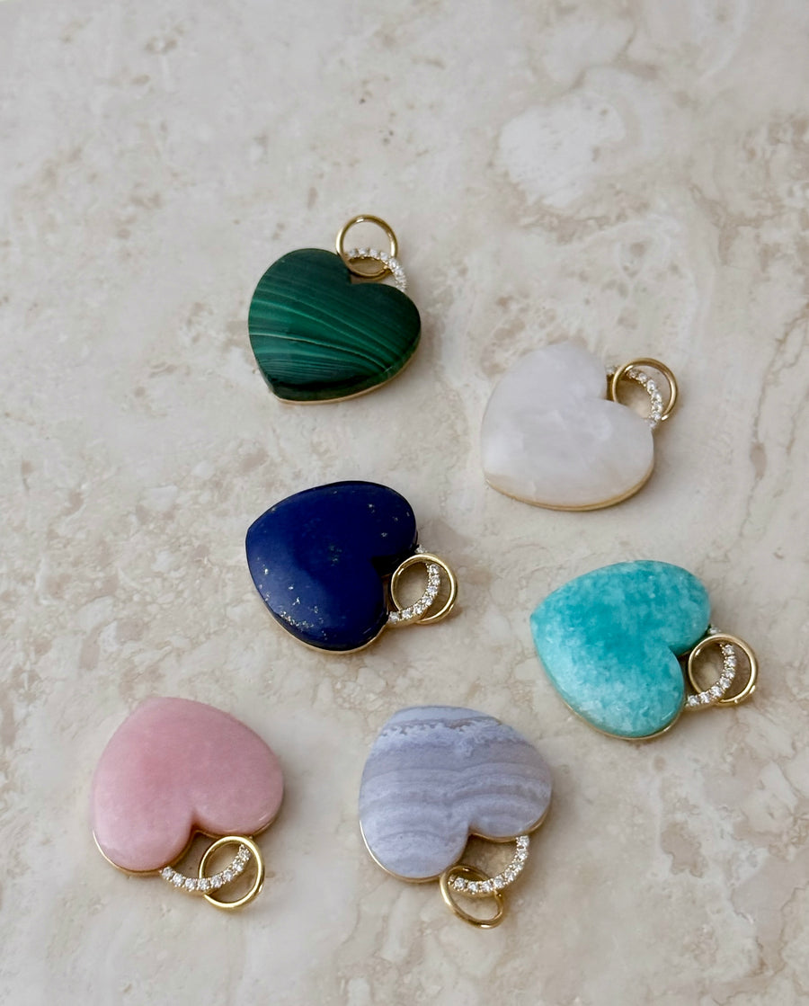 'Rock Solid' Heart Charm | Malachite