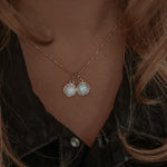 White Agate Cabochon 'Moon' Charm Pendant