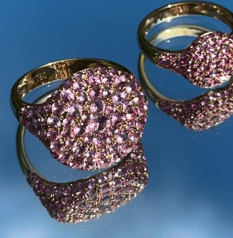 'Sugar Mamma' Signet Ring | Pink Sapphires