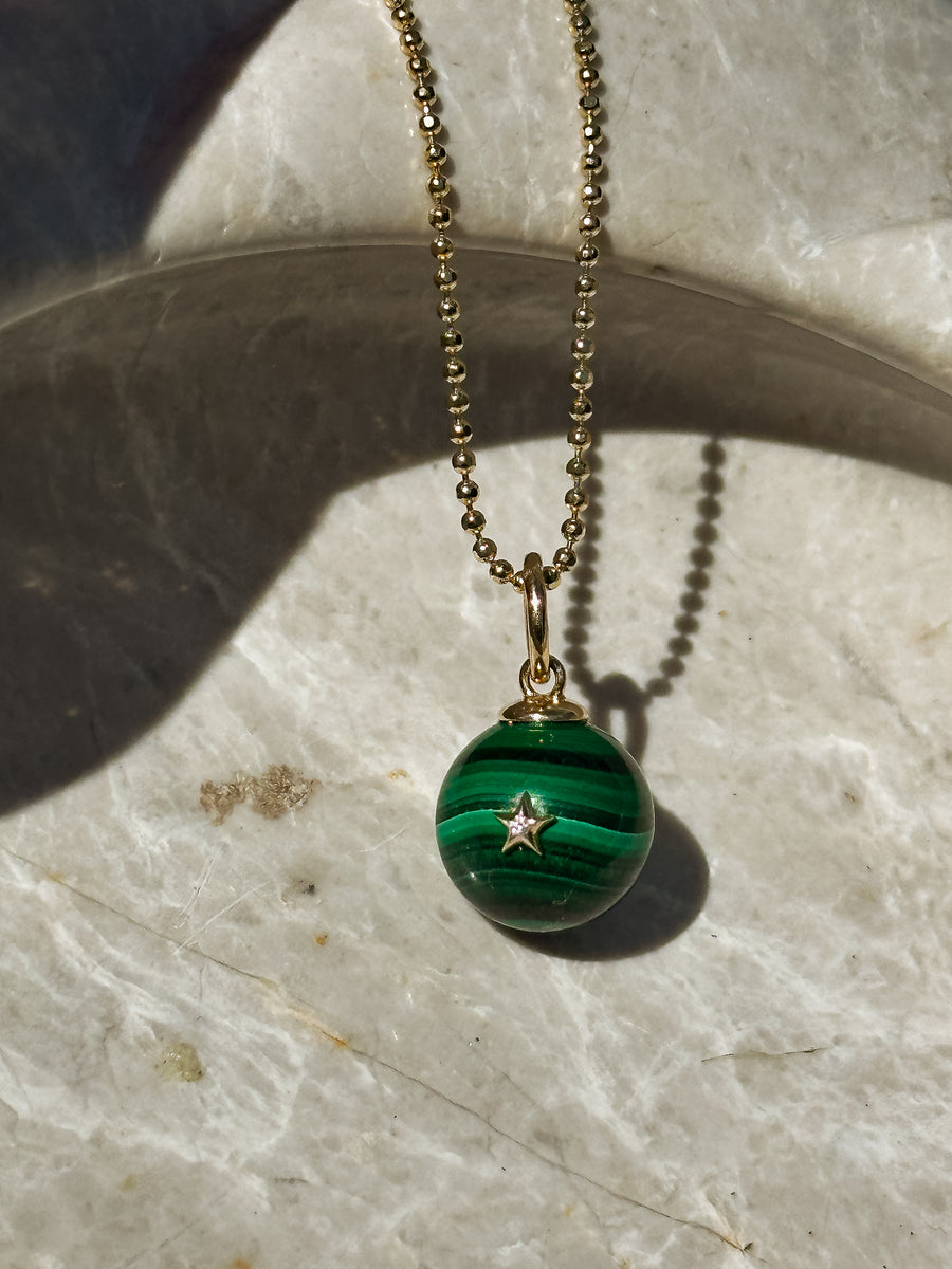 Diamond 'Morning Star' Charm | Malachite