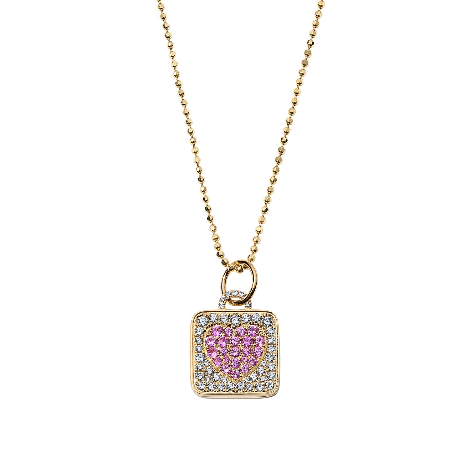 diamond and pink sapphire sweet dreamas square locket