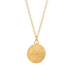 18k gold north star locket necklace in 18k gold with diamond