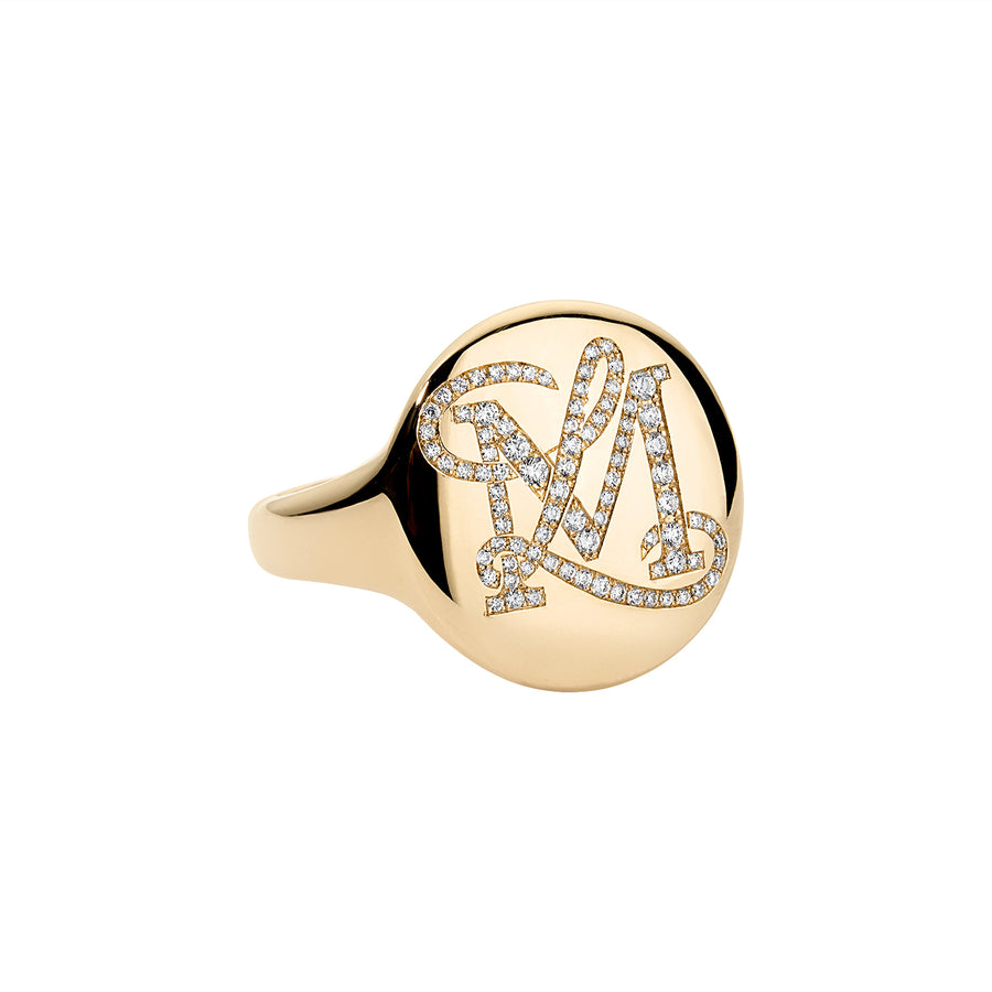 'Halo' Solid Gold Signet Ring