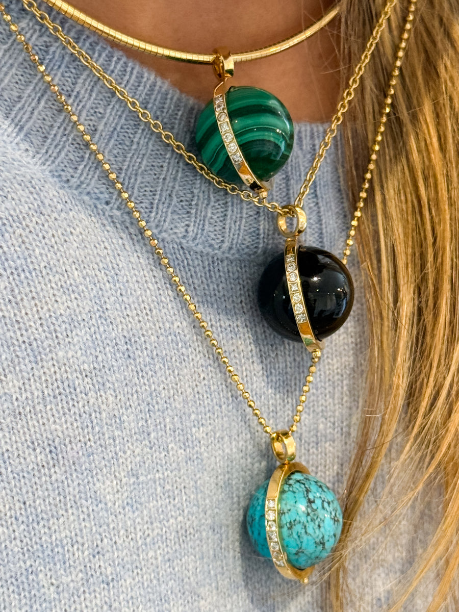 Black Onyx Cosmic Spinner Charm