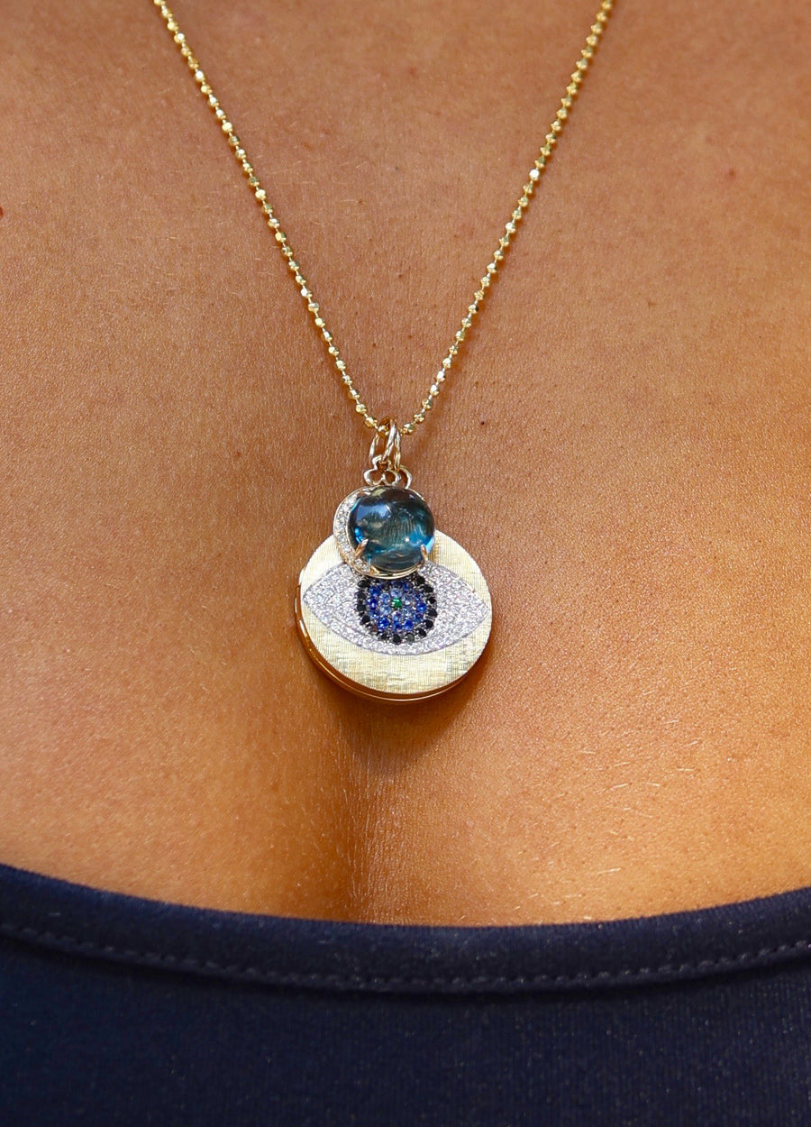 Cabochon 'Moon' Charm | London Blue Topaz