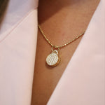 diamond pavé locket necklace in 18k gold