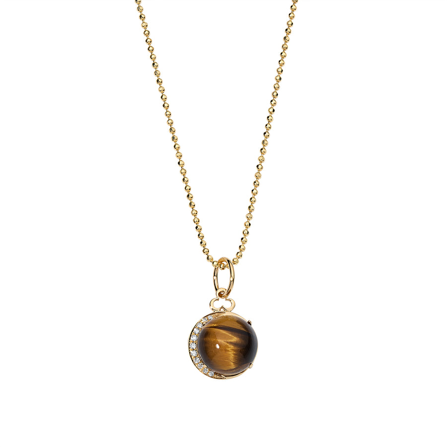 Cabachon 'Moon' Charm Pendant | Tiger's Eye