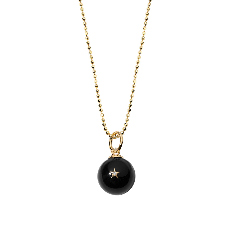 Diamond 'Morning Star' Charm | Black Agate