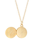 18k gold north star locket necklace in 18k gold with diamond