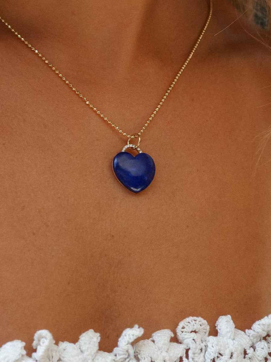 Rock Solid Heart Charm | Lapis
