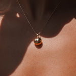 gold ball necklace in 18k gold 