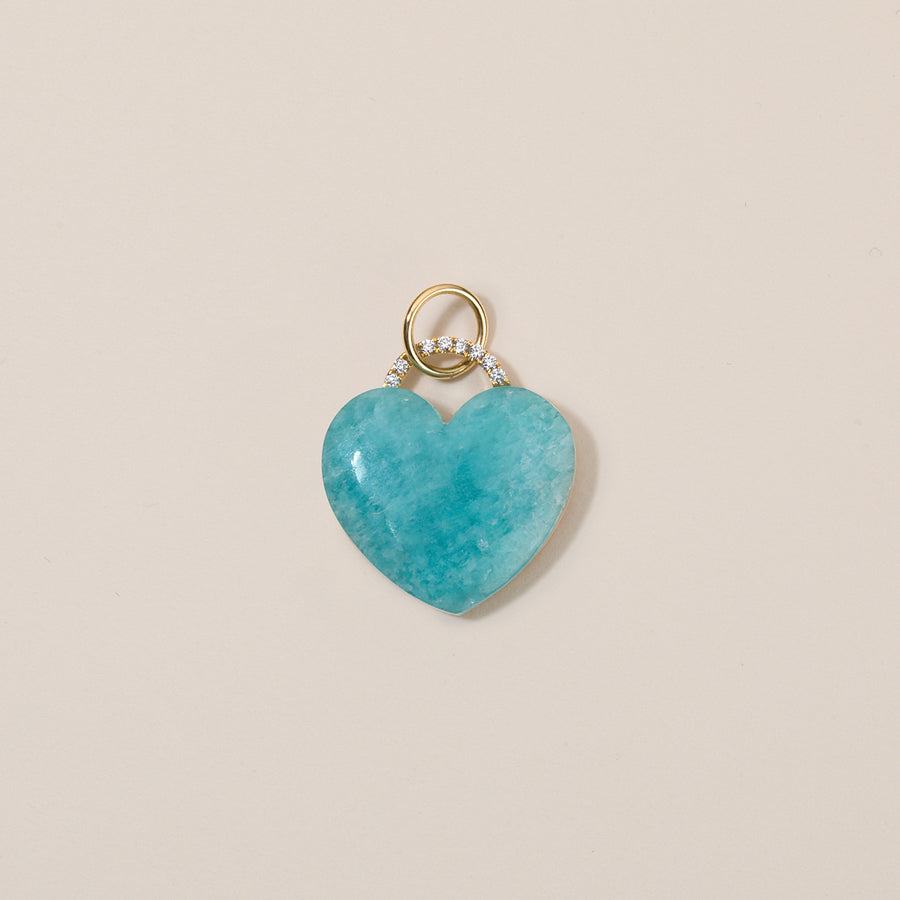 Rock Solid Heart Charm | Amazonite