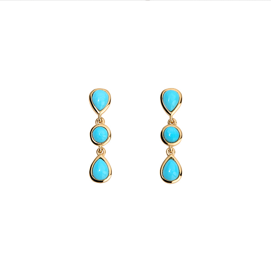 18k gold turquoise raindrop earrings