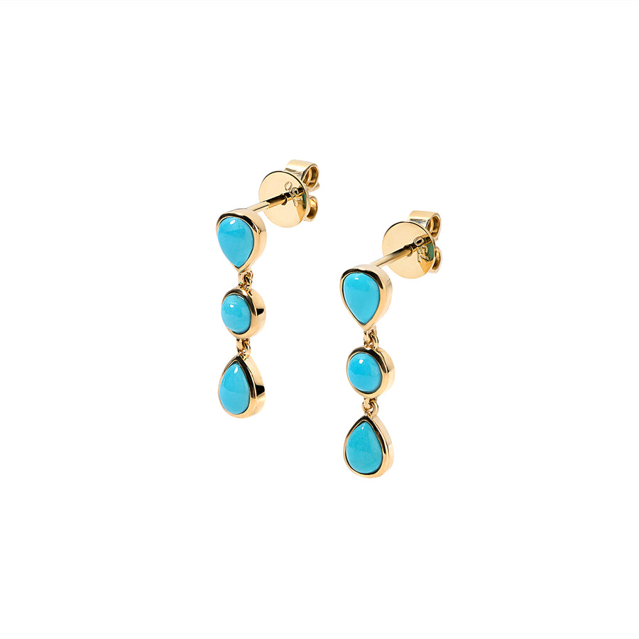 18K Gold & Turquoise Raindrop Earrings