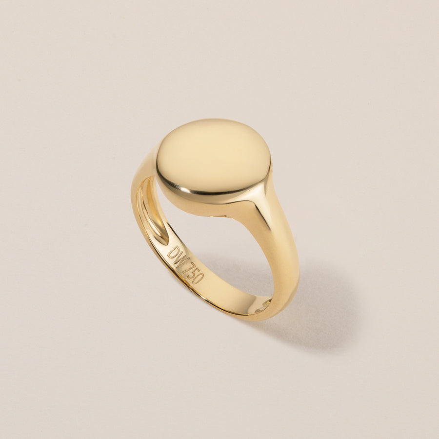 Pinky 'Halo' Solid Gold Signet Ring