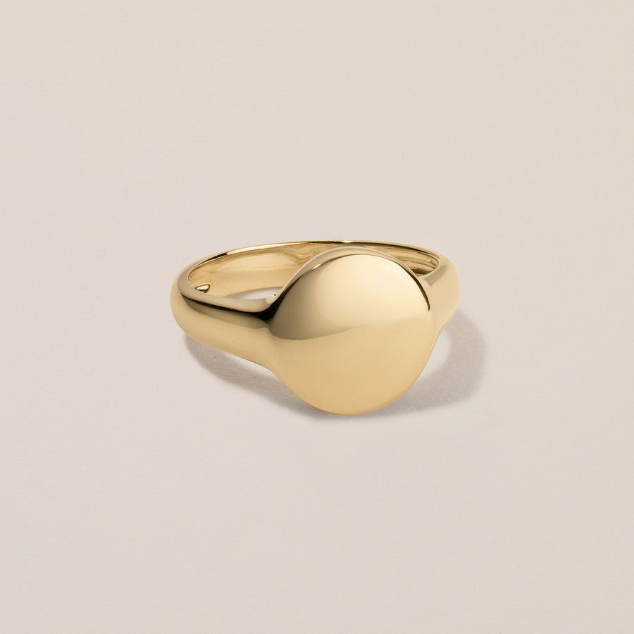 Pinky 'Halo' Solid Gold Signet Ring