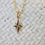 18k gold and diamond star pendant charm