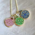 blue sapphire pavé locket in 18k gold