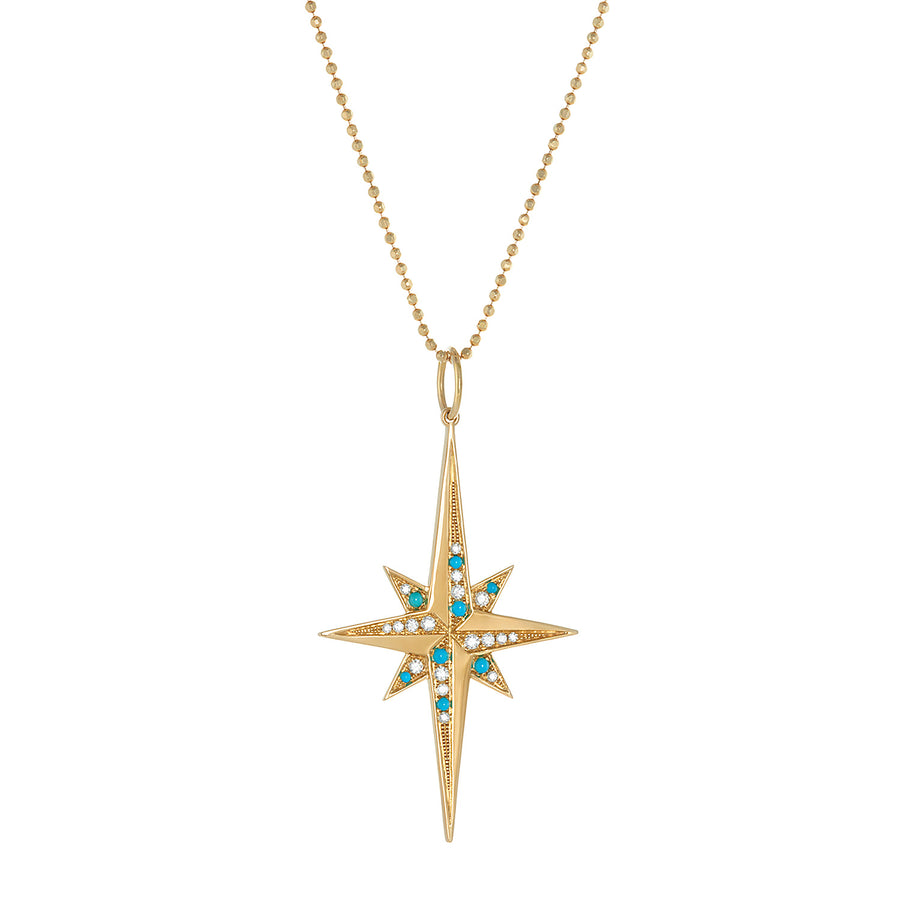 Deluxe Stellar Charm | Diamond & Turquoise Sapphires