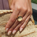 18k solid gold signet ring