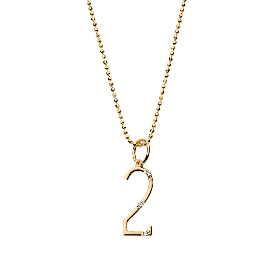 Diamond 'Number' Charm in 18k Gold